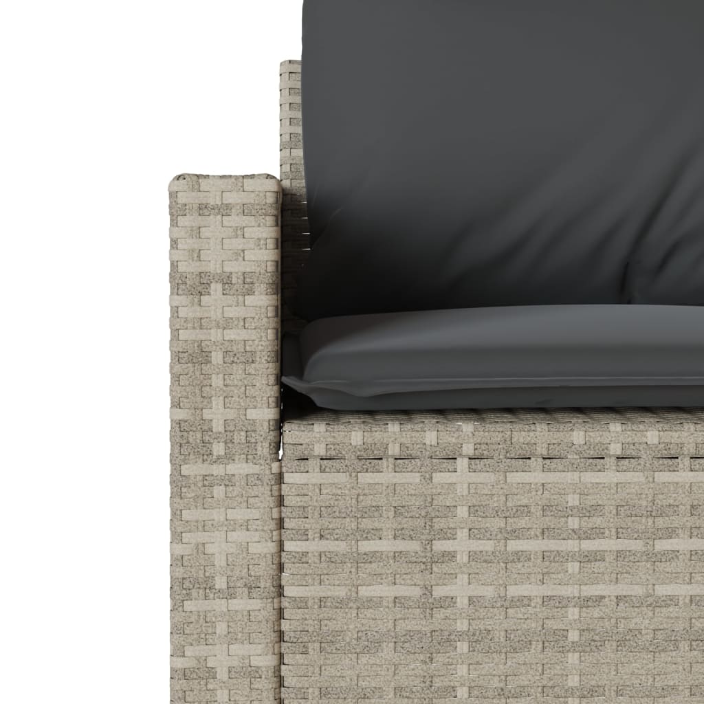 6-delige Loungeset met kussens poly rattan lichtgrijs