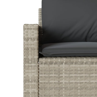 6-delige Loungeset met kussens poly rattan lichtgrijs