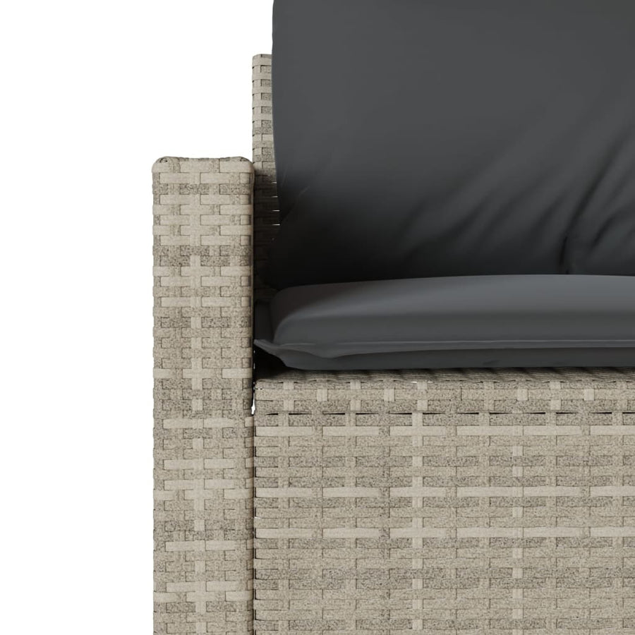 6-delige Loungeset met kussens poly rattan lichtgrijs