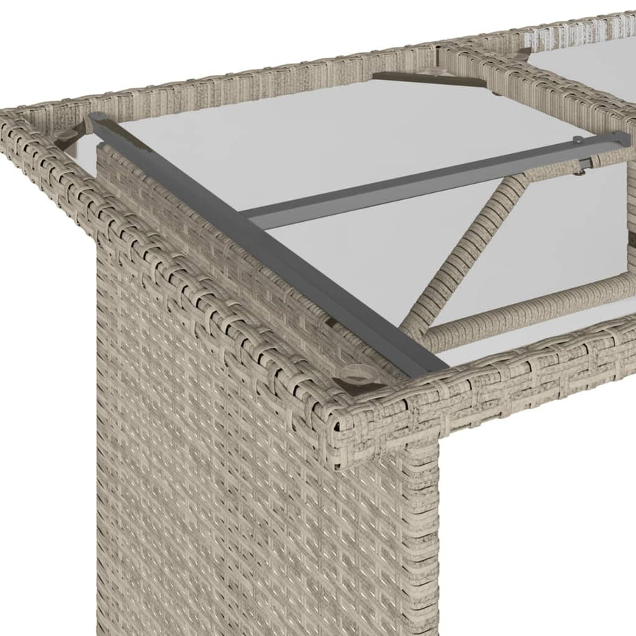 6-delige Loungeset met kussens poly rattan lichtgrijs