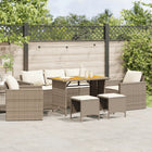 6-piece Lounge Set with cushions poly rattan beige
