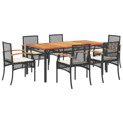 7-Delige Tuinset Met Kussens Poly Rattan Zwart 6