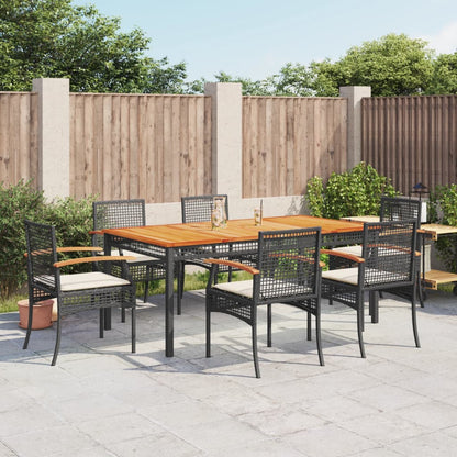 7-Delige Tuinset Met Kussens Poly Rattan Zwart 6