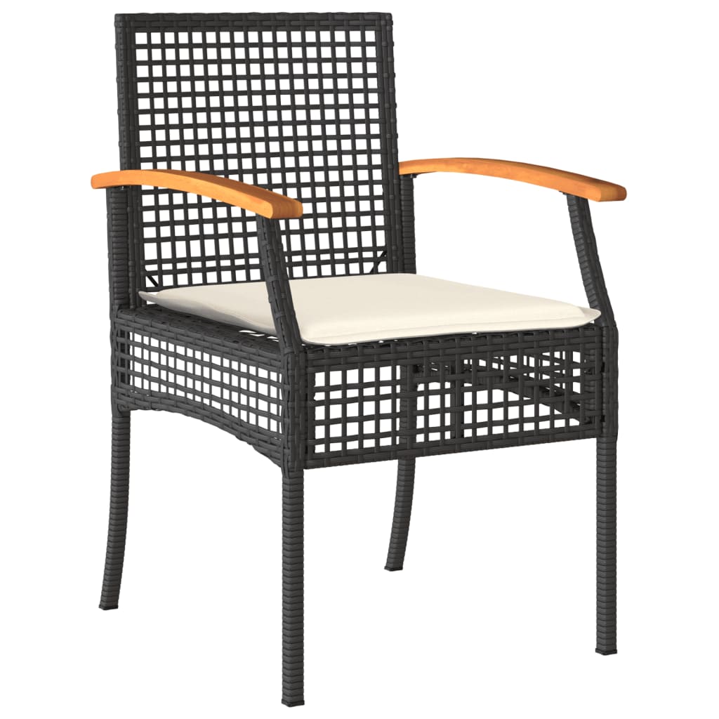 9-Delige Tuinset Poly Rattan Zwart 8