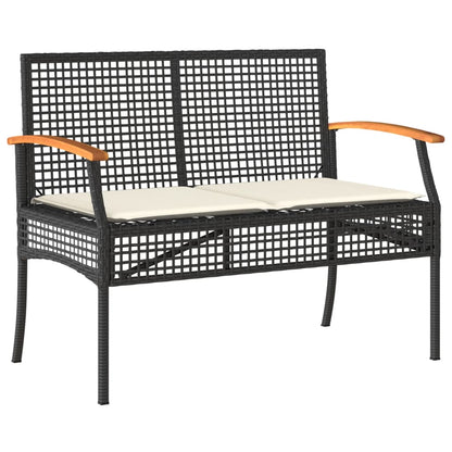3-Delige Tuinset Met Kussens Poly Rattan Zwart