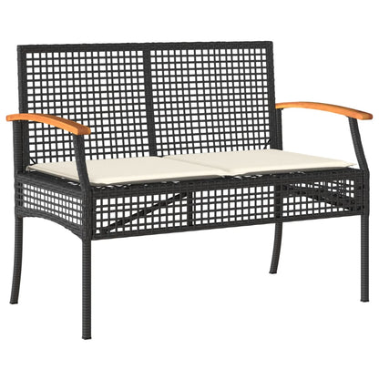 5-Delige Tuinset Met Kussens Poly Rattan Zwart