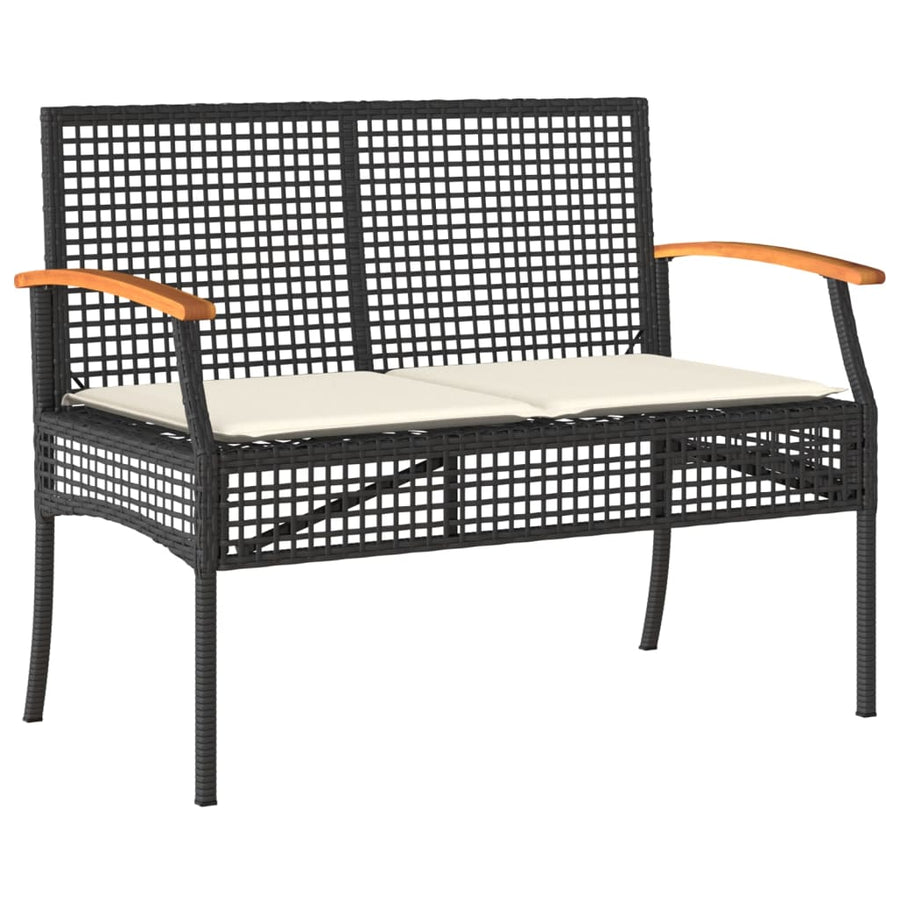 5-Delige Tuinset Met Kussens Poly Rattan Zwart
