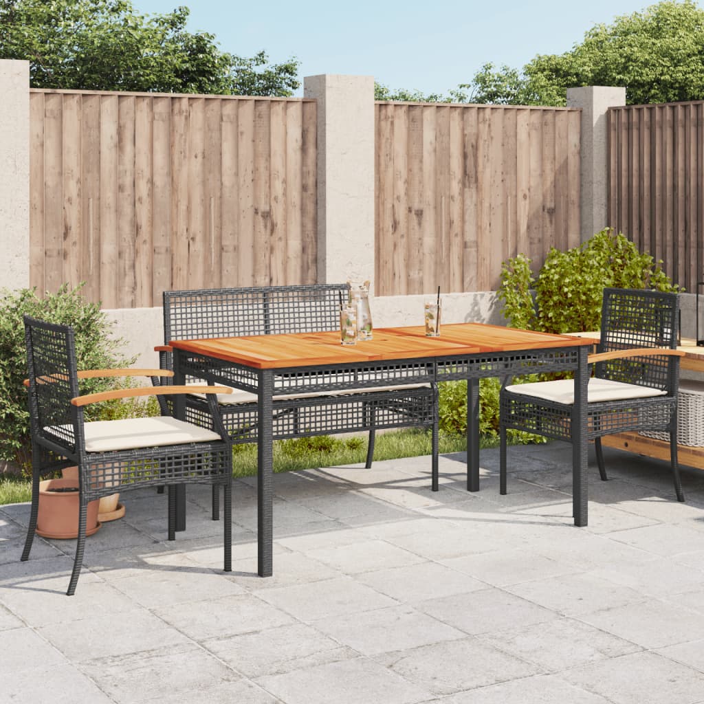 5-Delige Tuinset Met Kussens Poly Rattan Zwart
