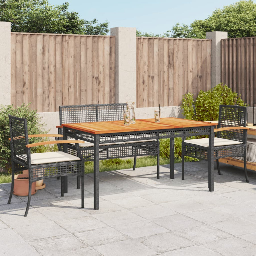 5-Delige Tuinset Met Kussens Poly Rattan Zwart