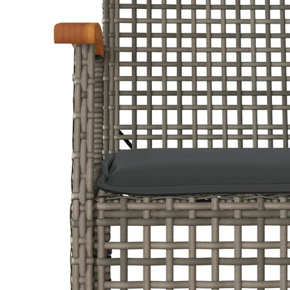 3-Delige Tuinset Met Kussens Poly Rattan Grijs