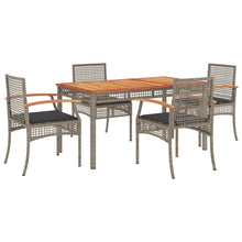 5-Delige Tuinset Met Kussens Poly Rattan Grijs