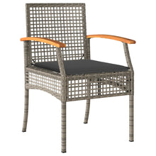 7-Delige Tuinset Met Kussens Poly Rattan Grijs