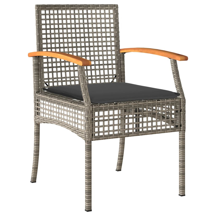 7-Delige Tuinset Met Kussens Poly Rattan Grijs