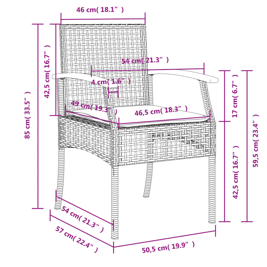 7-Delige Tuinset Met Kussens Poly Rattan Grijs