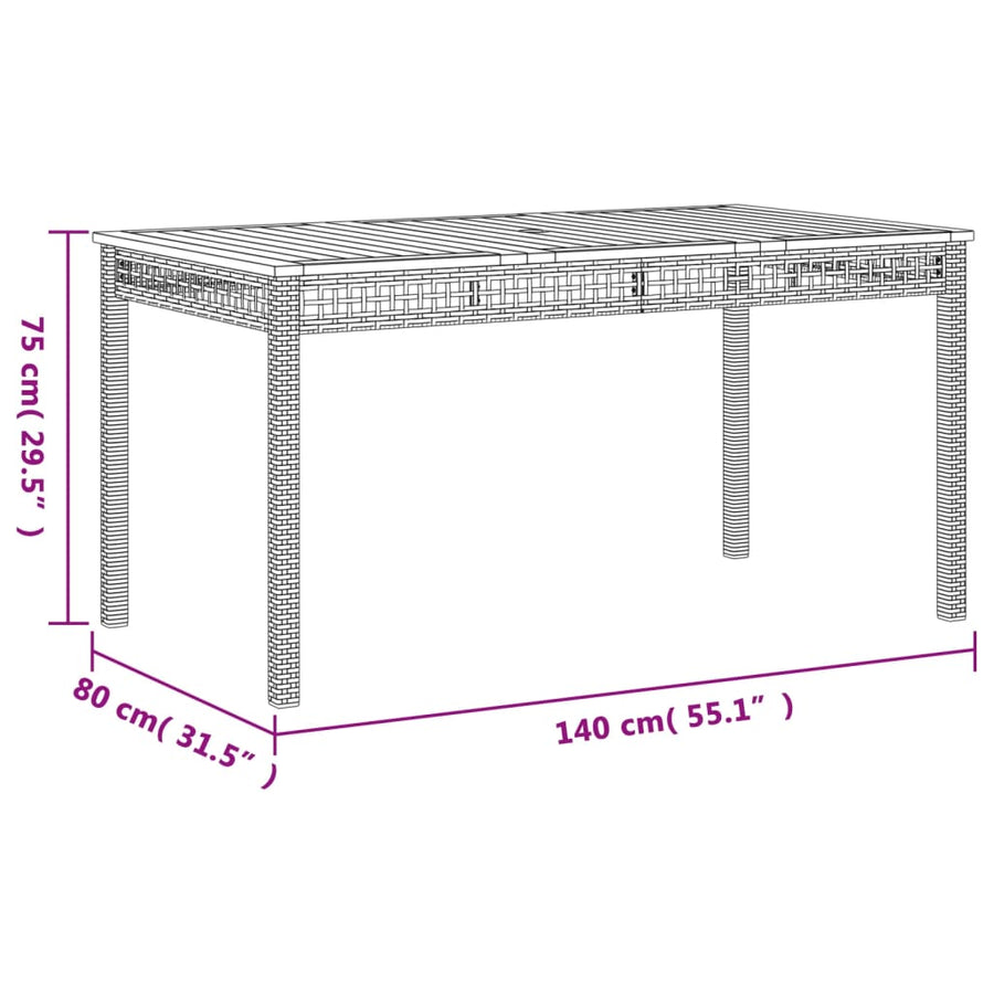 7-Delige Tuinset Met Kussens Poly Rattan Grijs