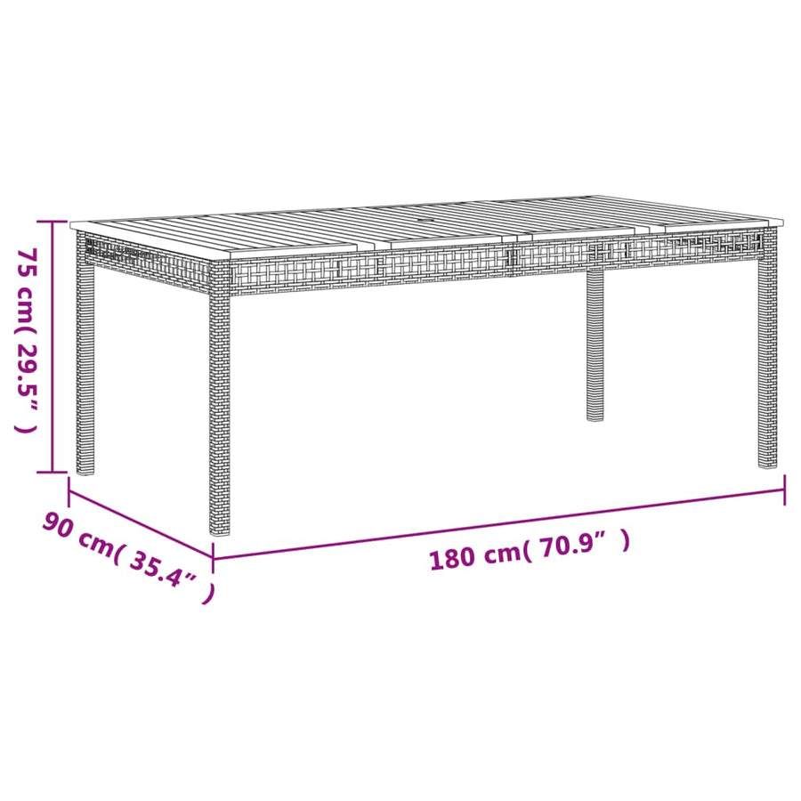 9-Delige Tuinset Met Kussens Poly Rattan Grijs