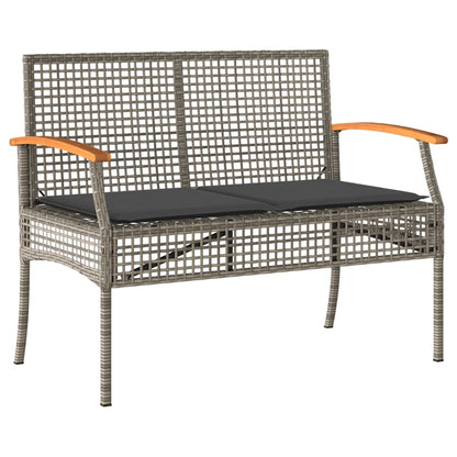 3-Delige Tuinset Met Kussens Poly Rattan Grijs
