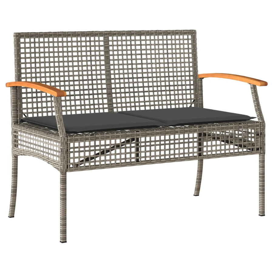 5-Delige Tuinset Met Kussens Poly Rattan Grijs