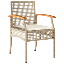 3-Delige Tuinset Met Kussens Poly Rattan Beige