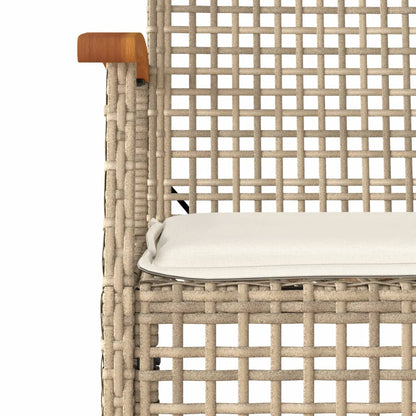 3-Delige Tuinset Met Kussens Poly Rattan Beige