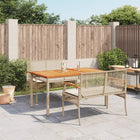 3-Delige Tuinset Met Kussens Poly Rattan Beige