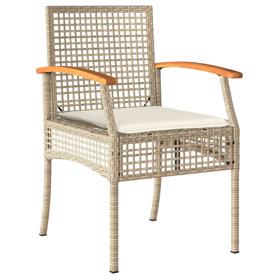4-Delige Tuinset Met Kussens Poly Rattan Beige
