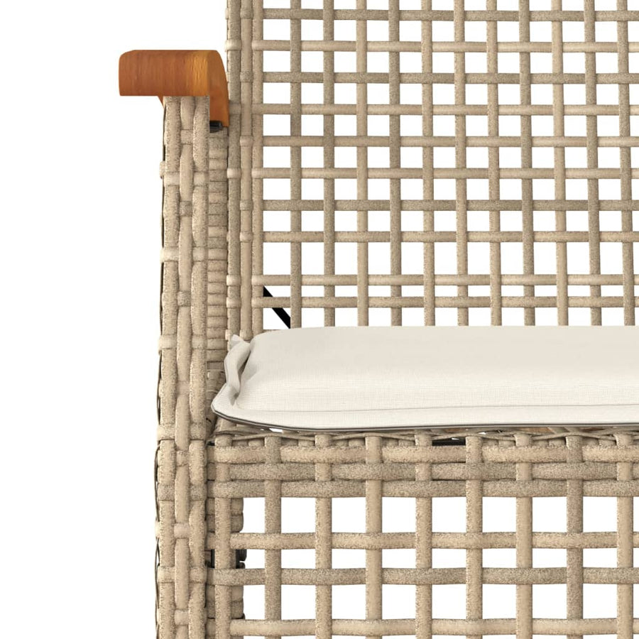 4-Delige Tuinset Met Kussens Poly Rattan Beige