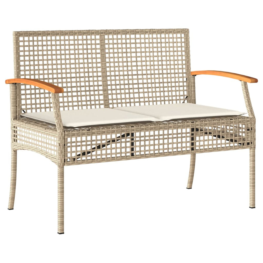 4-Delige Tuinset Met Kussens Poly Rattan Beige