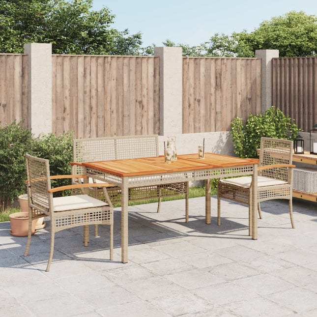 4-Delige Tuinset Met Kussens Poly Rattan Beige