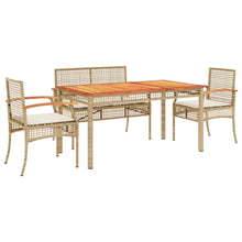 5-Delige Tuinset Met Kussens Poly Rattan Beige