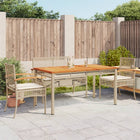 Tuinset 5-delig poly rattan beige met kussens