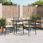 Tuinset poly rattan 5-delig zwart met kussens