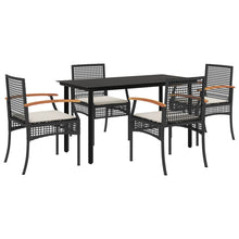 5-Delige Tuinset Met Kussens Poly Rattan Zwart