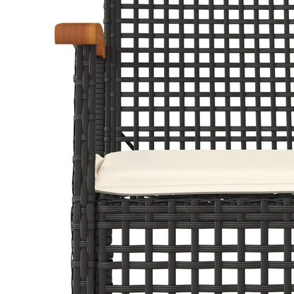 5-Delige Tuinset Met Kussens Poly Rattan Zwart