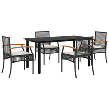 5-Delige Tuinset Met Kussens Poly Rattan Zwart