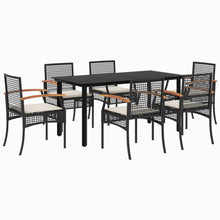 7-Delige Tuinset Met Kussens Poly Rattan Zwart