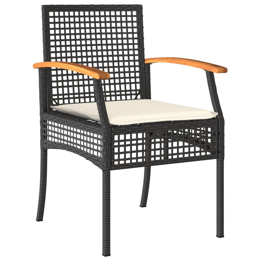 7-Delige Tuinset Met Kussens Poly Rattan Zwart 6 200 cm tafellengte