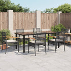 Tuinset 7-delig poly rattan zwart 200x100x74 cm