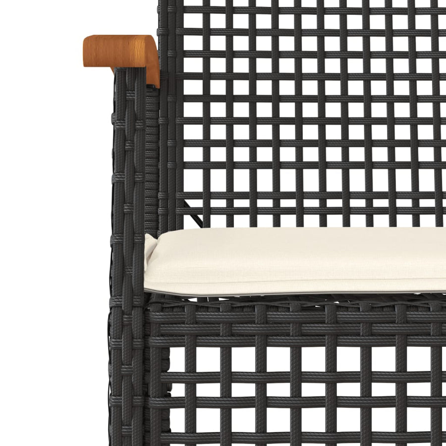 9-Delige Tuinset Poly Rattan Zwart 8 200 cm tafellengte