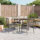5-piece Garden Set with Cushions Poly Rattan Grey