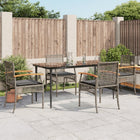 5-piece Garden Set with Cushions Poly Rattan Grey