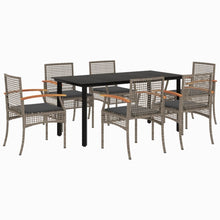 7-Delige Tuinset Met Kussens Poly Rattan Grijs