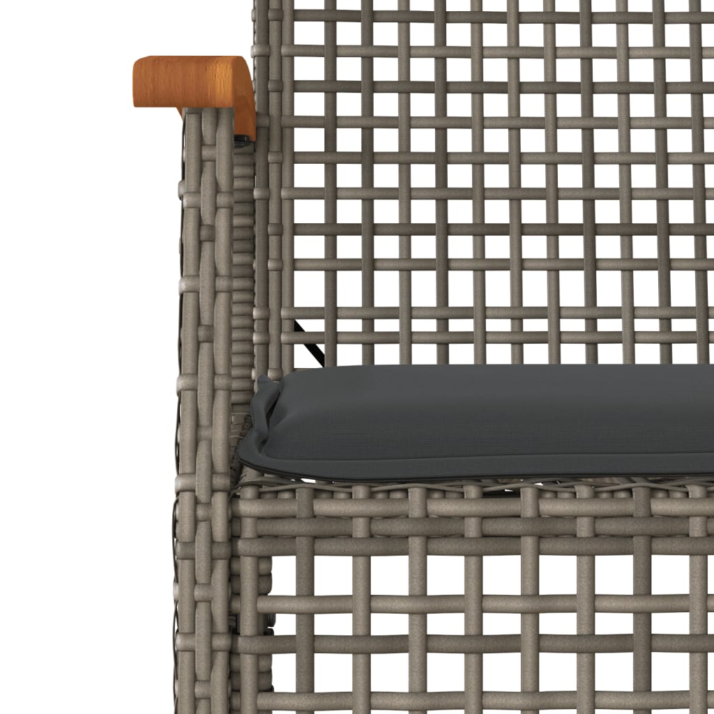 7-Delige Tuinset Met Kussens Poly Rattan Grijs