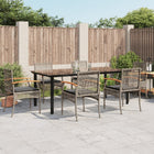 7-Piece Garden Set with Cushions Poly Rattan Grey