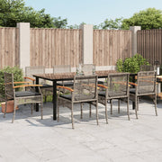 Tuinset 9-delig poly rattan grijs 200x100x74 cm