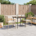 3-Delige Tuinset Met Kussens Poly Rattan Beige