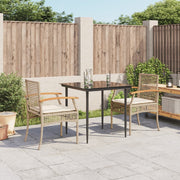 Tuinset 3-delig poly rattan beige met kussens