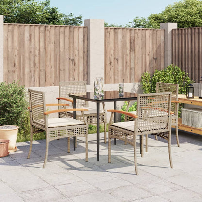 5-Delige Tuinset Met Kussens Poly Rattan Beige