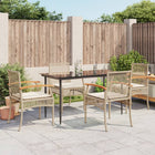 5-piece Garden Set with Cushions, Poly Rattan, Beige