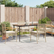 5-piece Garden Set with Cushions, Poly Rattan, Beige